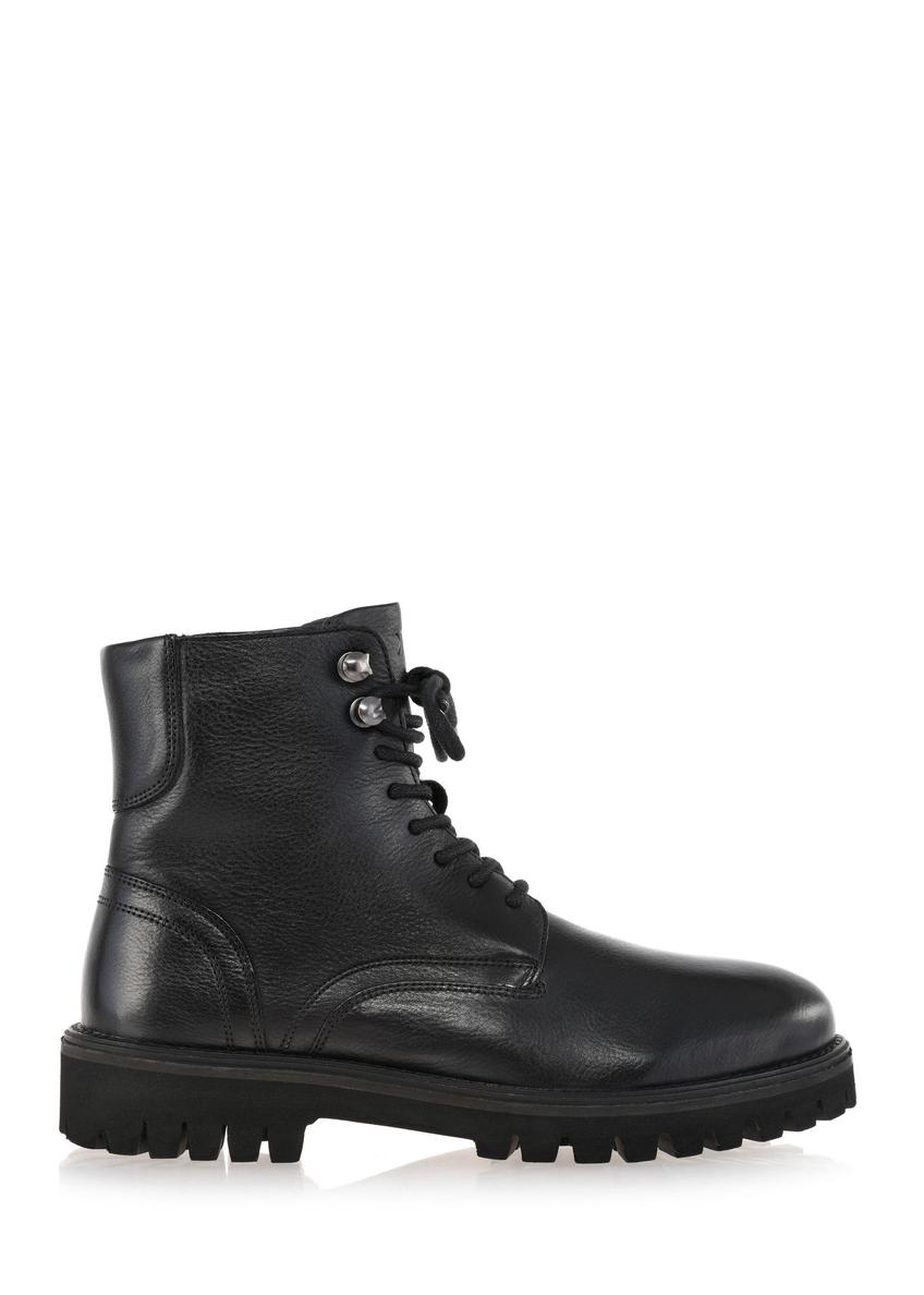 Black leather men's ankle boots BUTYM-0475-99(Z24)-01