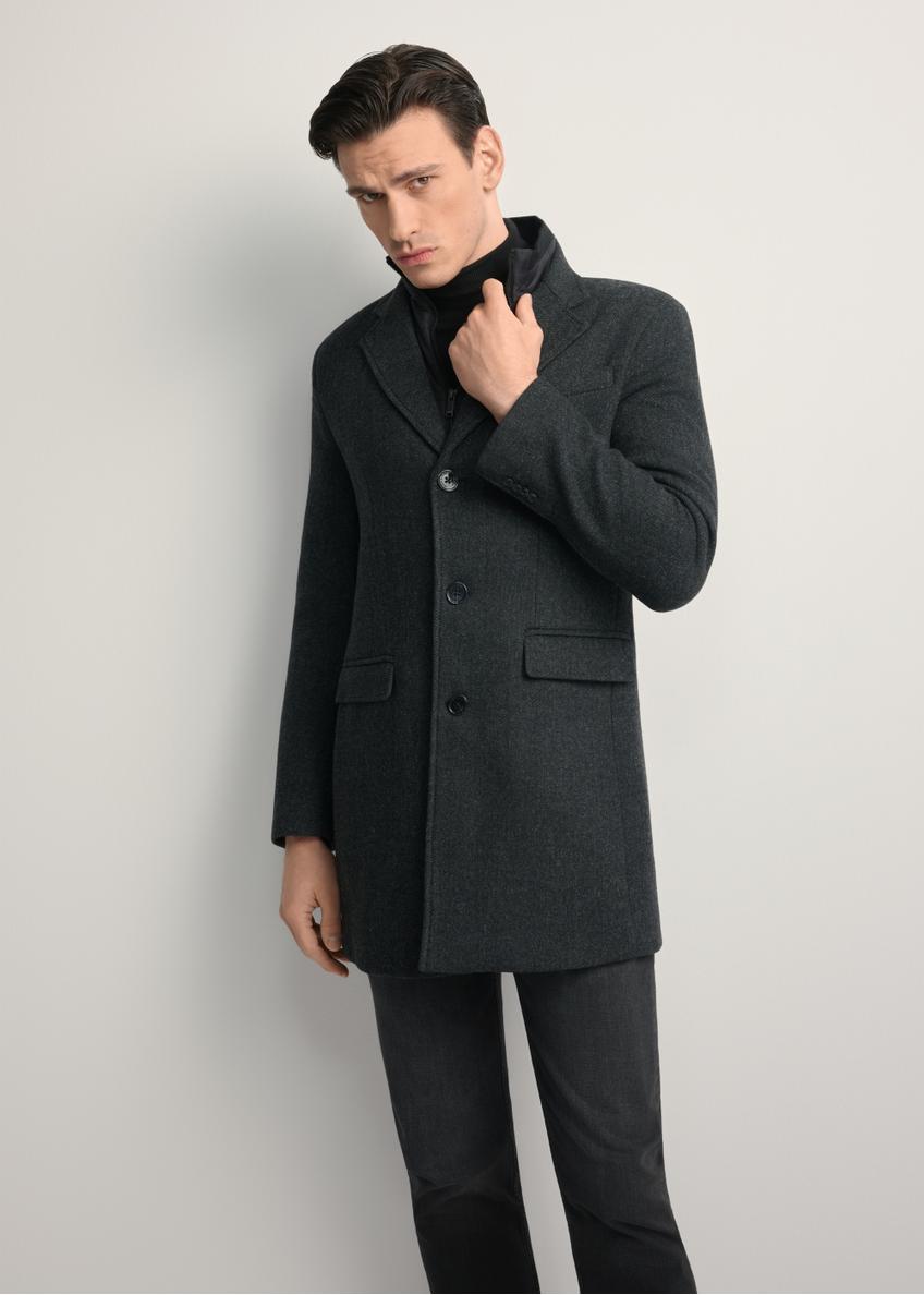 Men's gray wool coat PLAMT-0008-91(Z25)