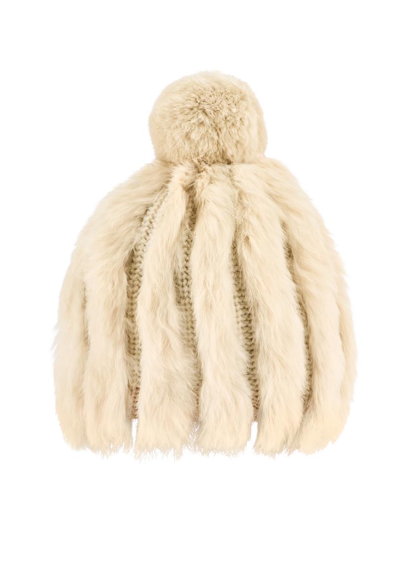Cream fur hat for women CZADF-0034-16(Z25)