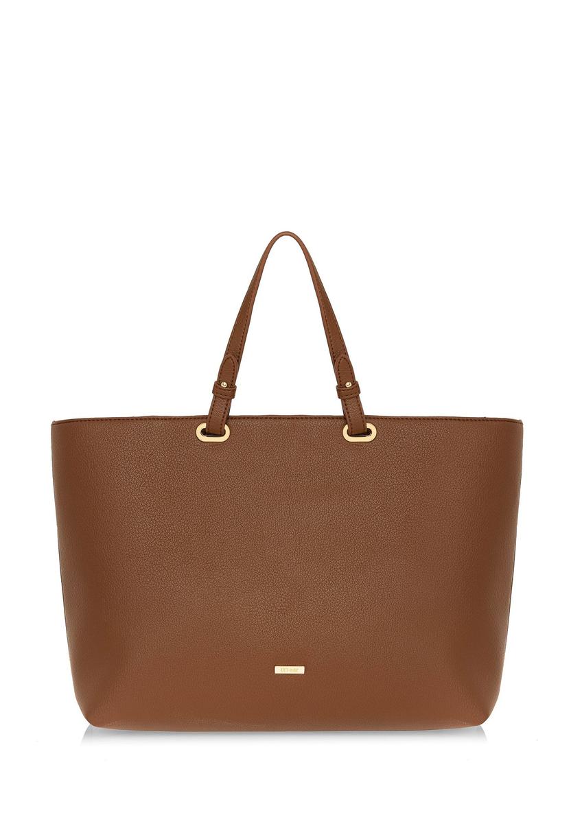 Brown women's shopper bag TOREC-1020-89(W25)-11