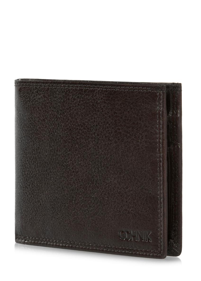 Unbuttoned brown leather men's wallet PORMS-0551-89(W24)