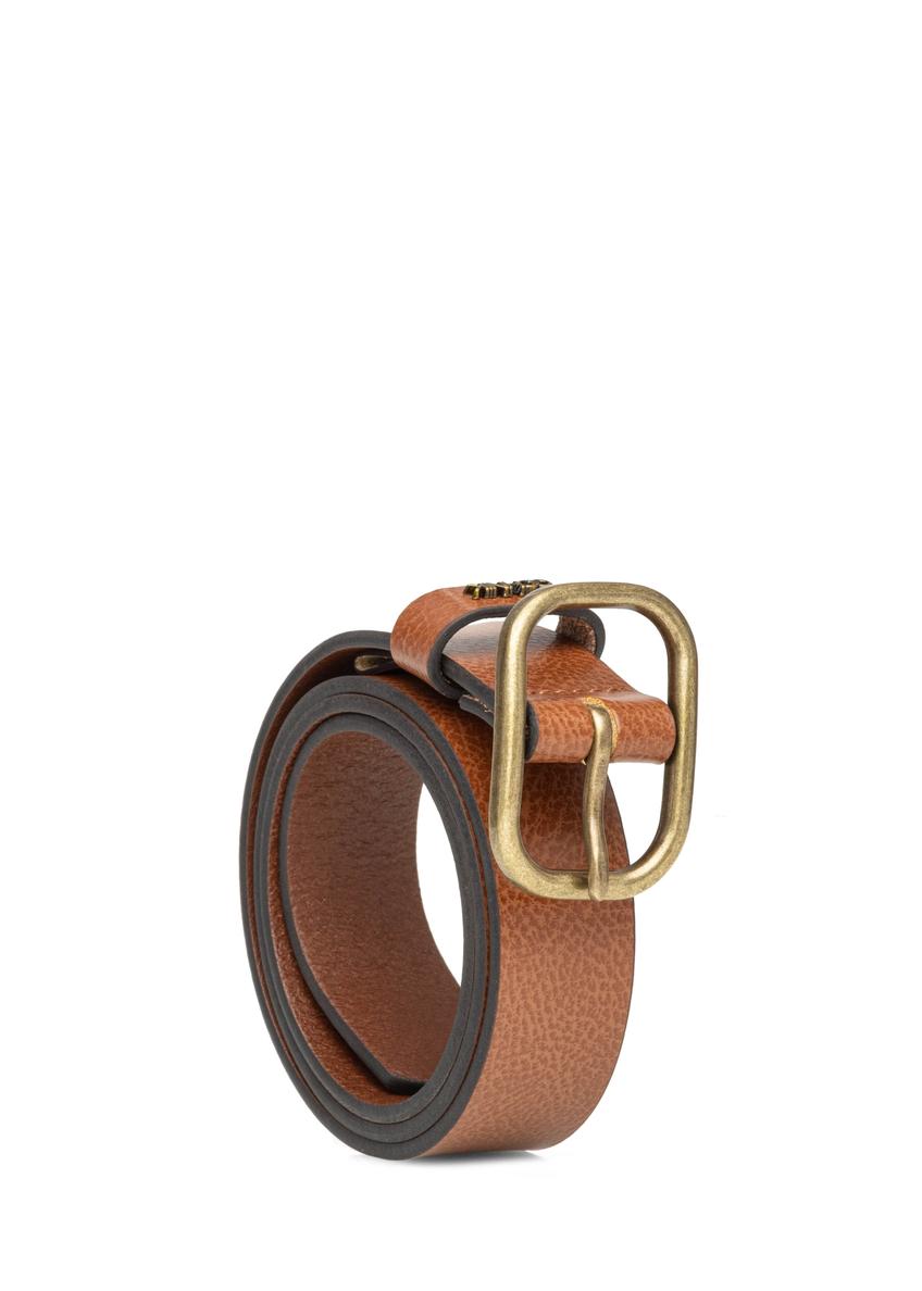 Women's leather belt in cognac color PASDS-0335-1F(W26)