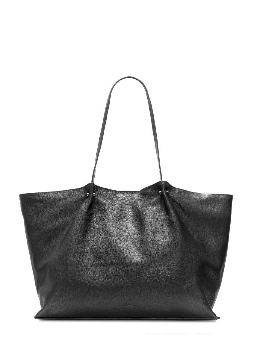 Black large leather women's handbag TORES-1181-99(Z25)
