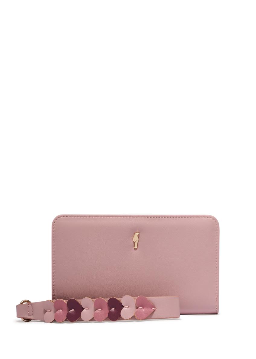 Pink women's wallet with handle POREC-0436-5A(Z26)