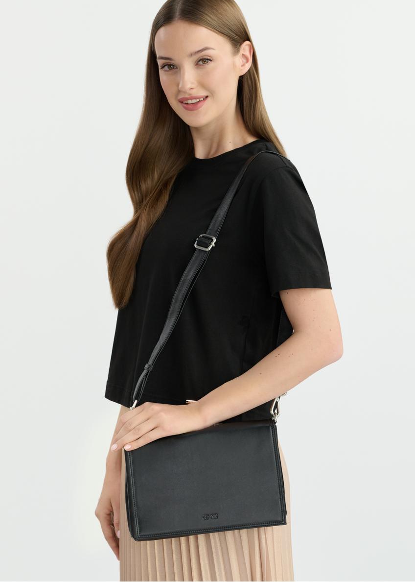 Black leather women's messenger bag TORES-1083-99(W25)