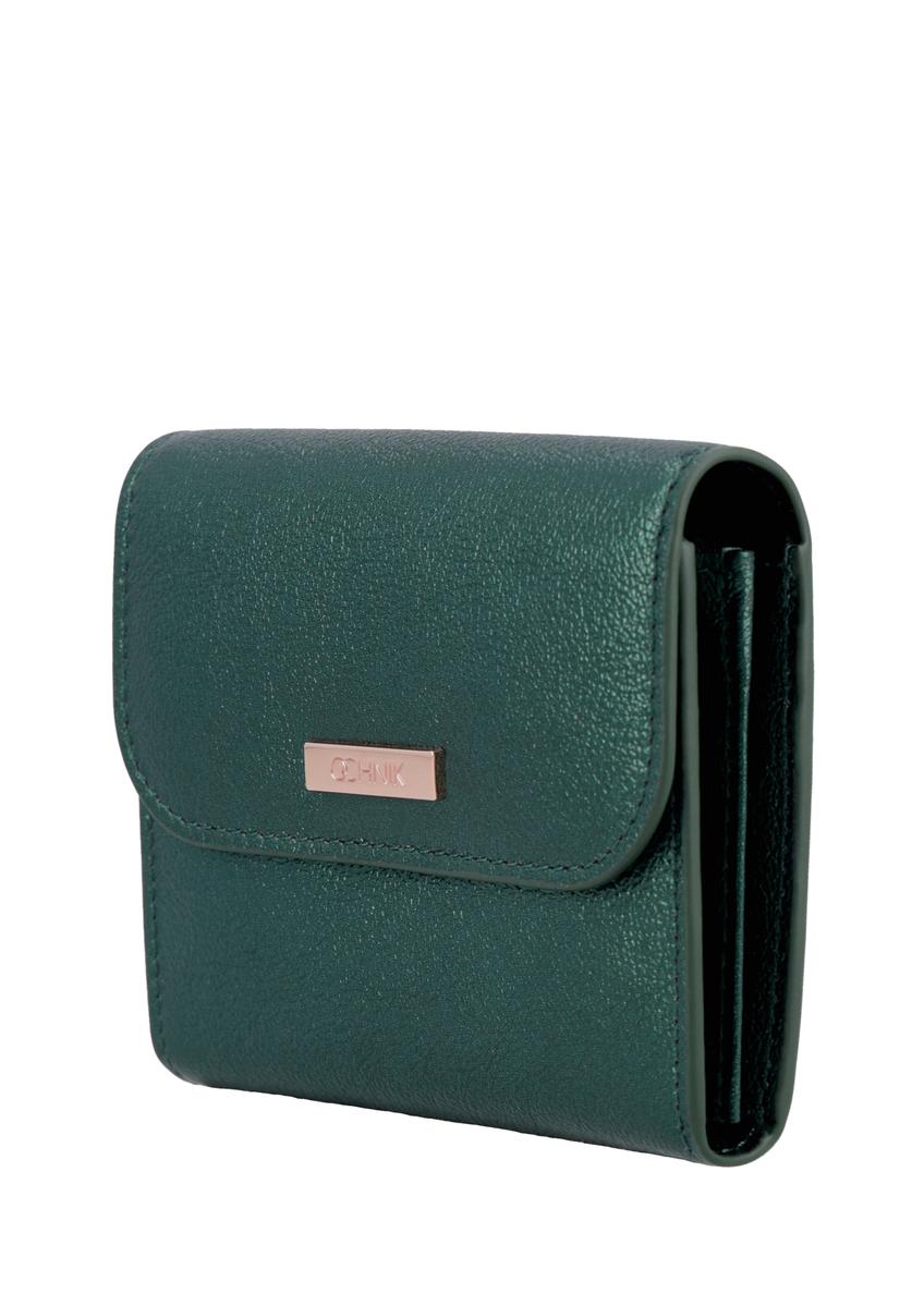 Small dark green leather women's wallet PORES-1029-8C(Z26)