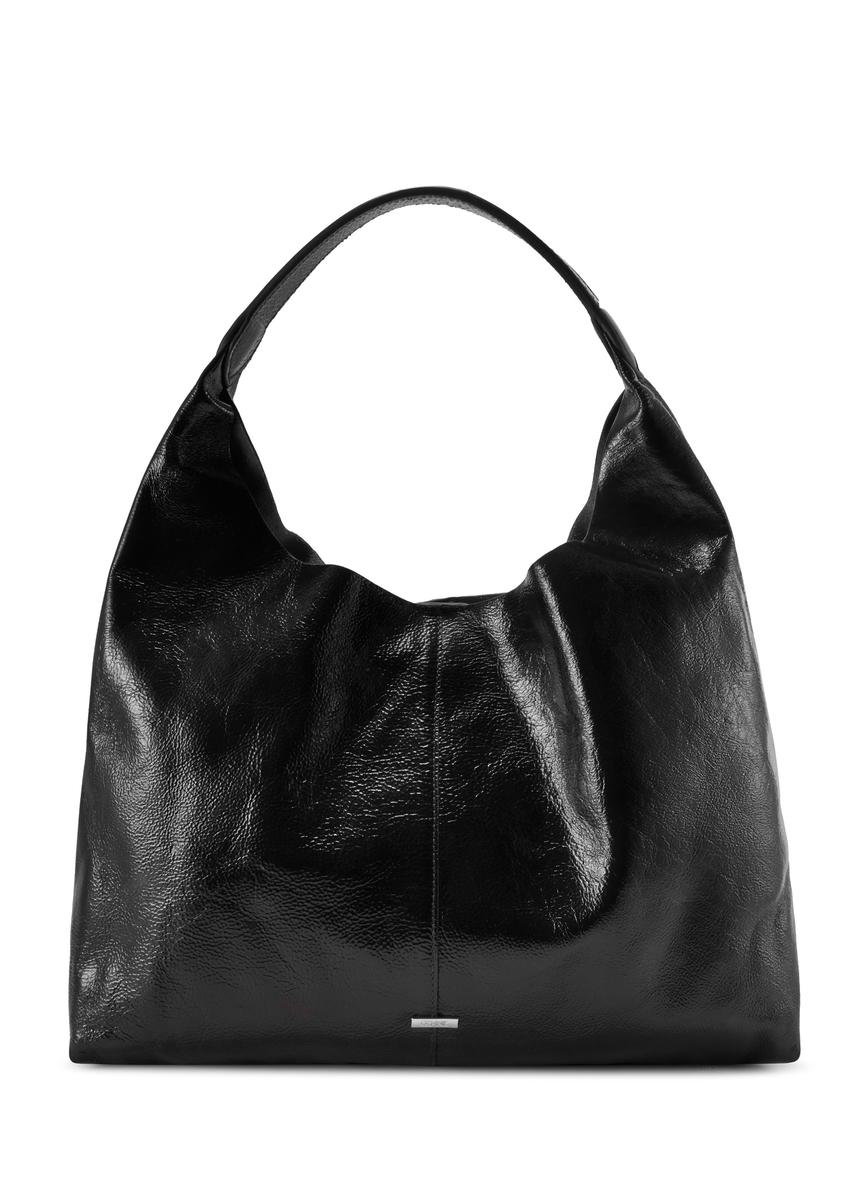 Large leather black women's handbag TORES-1179-9F(Z26), front product view on white background.