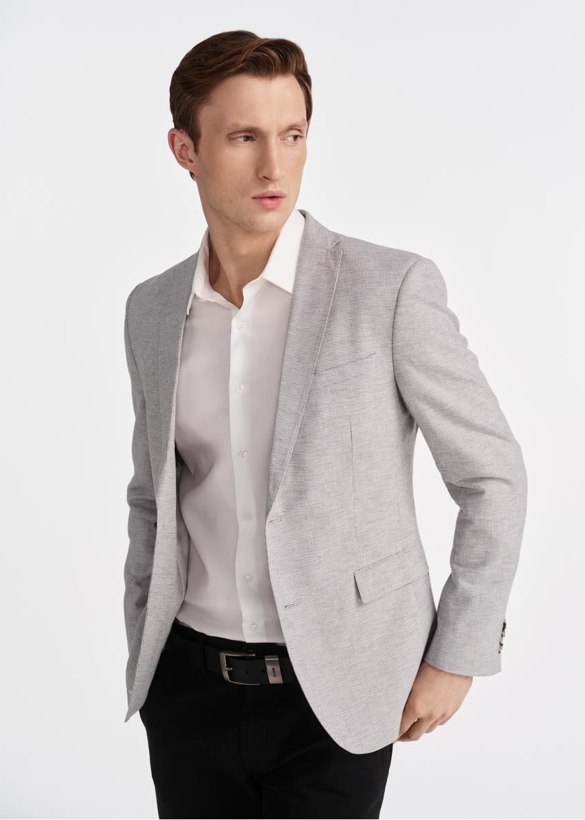 Men's gray checkered jacket MARMT-0017-91(W25)