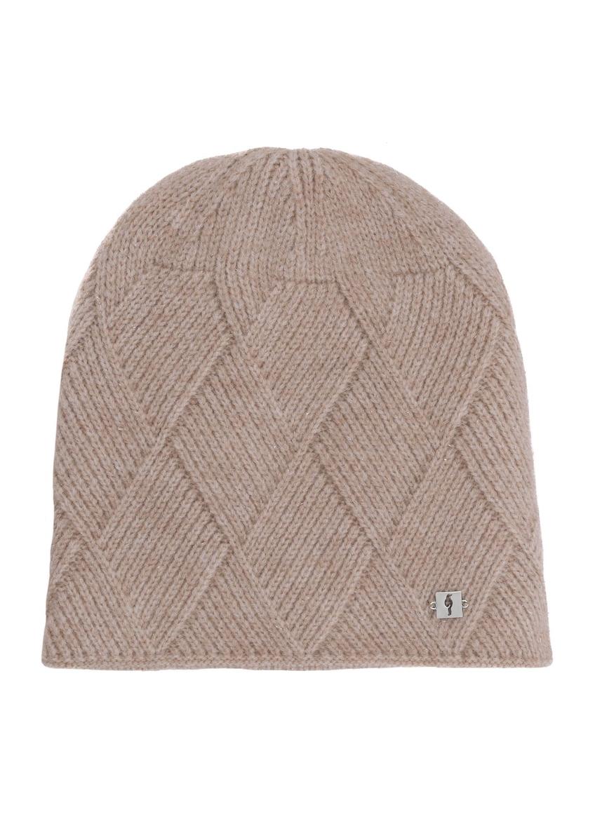 Beige women's winter hat CZADT-0193A-81(Z25)