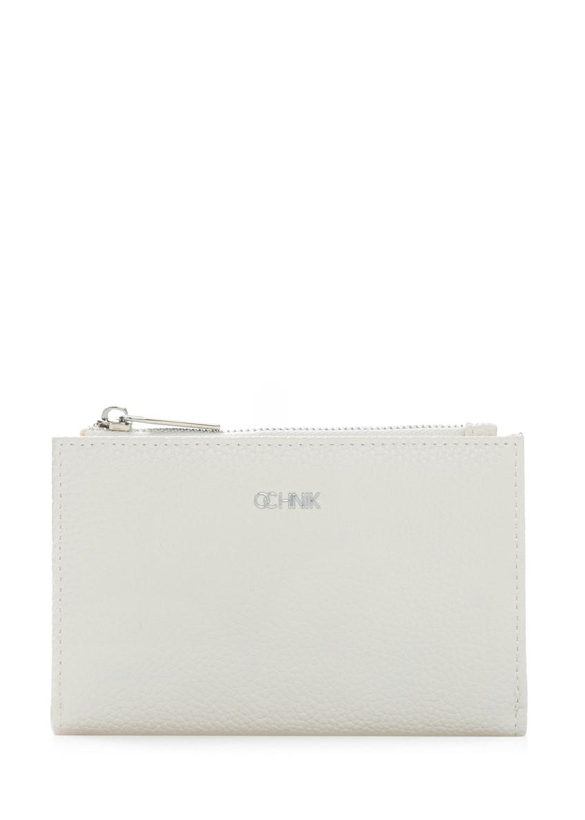 Medium cream women's wallet POREC-0428-0B(W26), front product view on white background.
