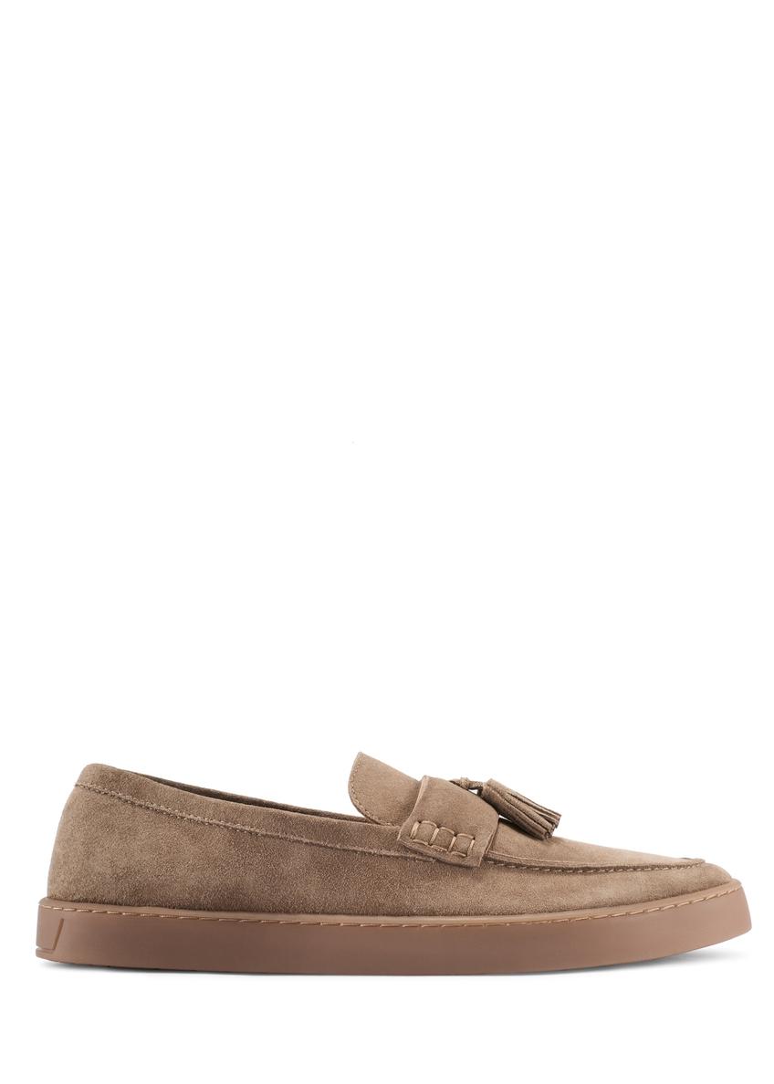 Men's cool beige moccasins BUTYM-0531-1K(W26), side view of the product on a white background.