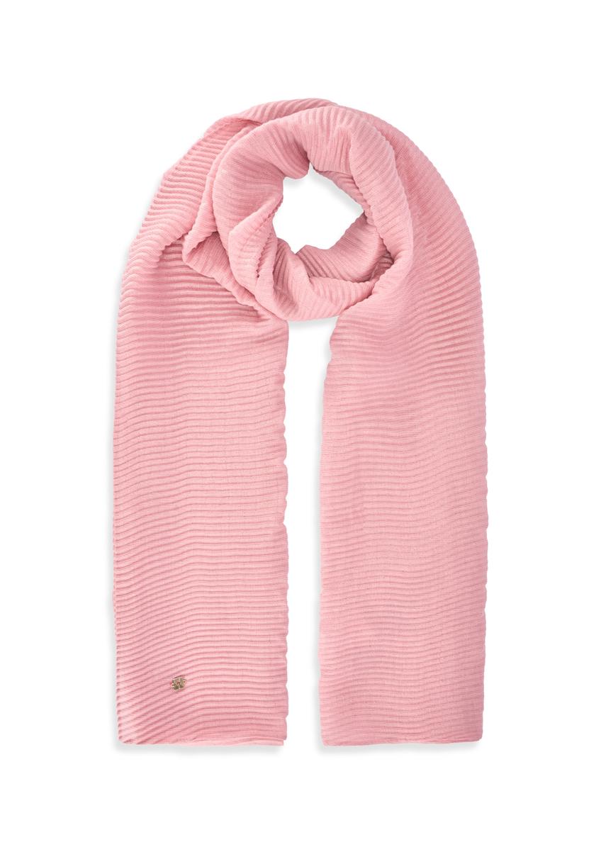 Pink lightweight women's scarf SZADT-0217-5D(W26), front product view on white background.