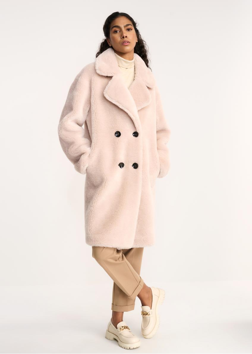 Women's oversize wool fur coat FUTDW-0016-81(Z22)-01