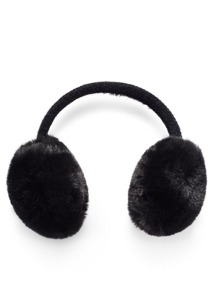 Black women's earmuffs NAUDP-0003-99(Z26) - front product view, on white background.