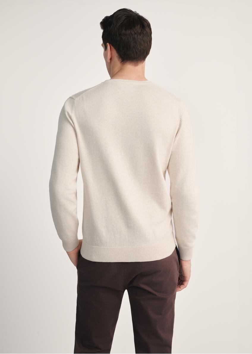 Beige men's sweater with logo SWEMT-0159A-80(Z25)