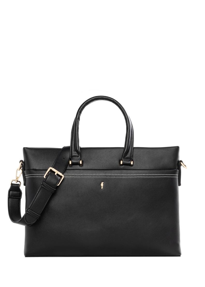 Black women's briefcase TOREC-1372-99(Z26) - front product view, on white background.