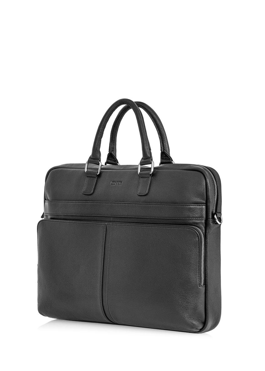 Black leather men's bag TORMS-0456-99(W25)