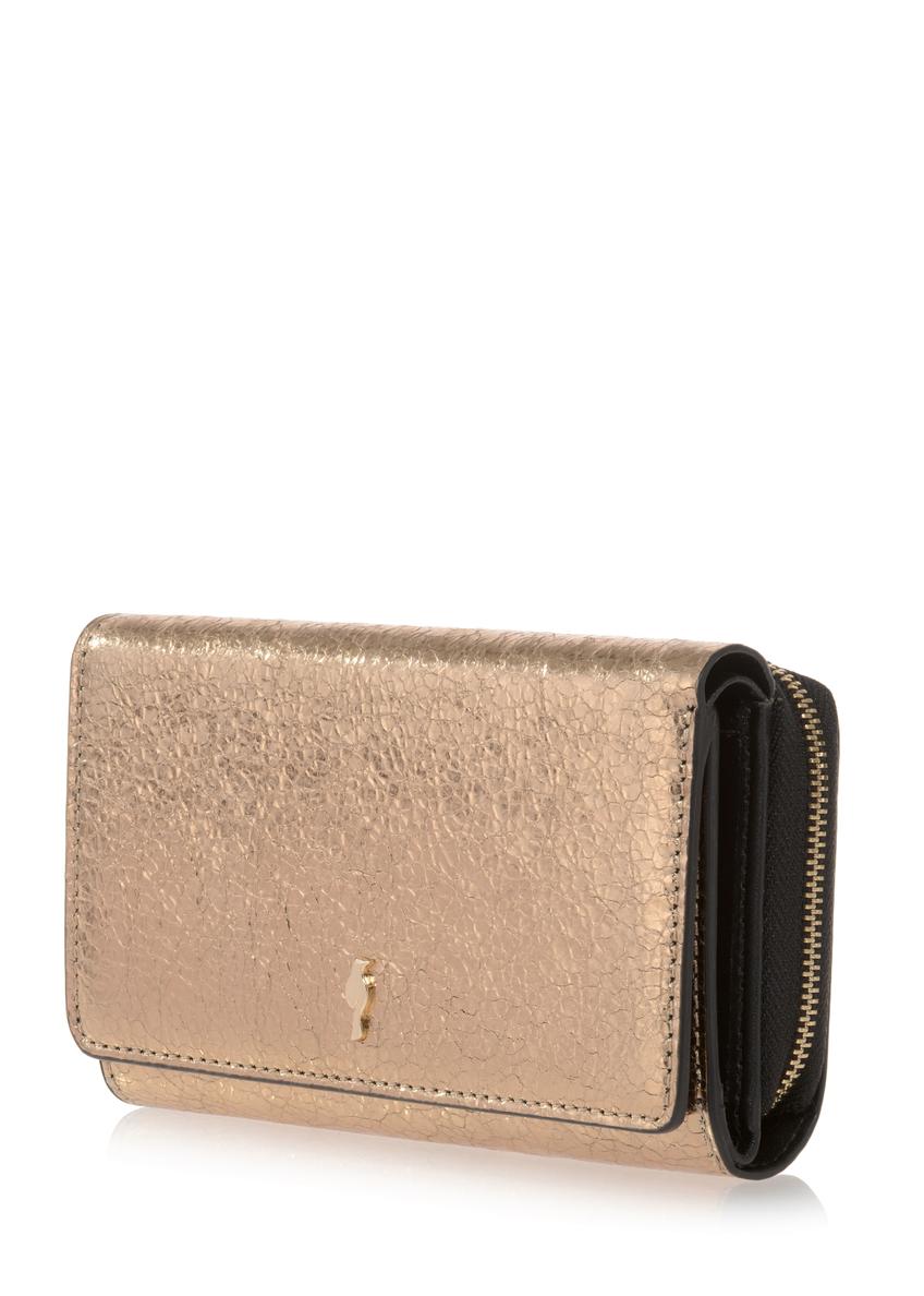 Gold leather women's wallet PORES-0876-28(Z23)