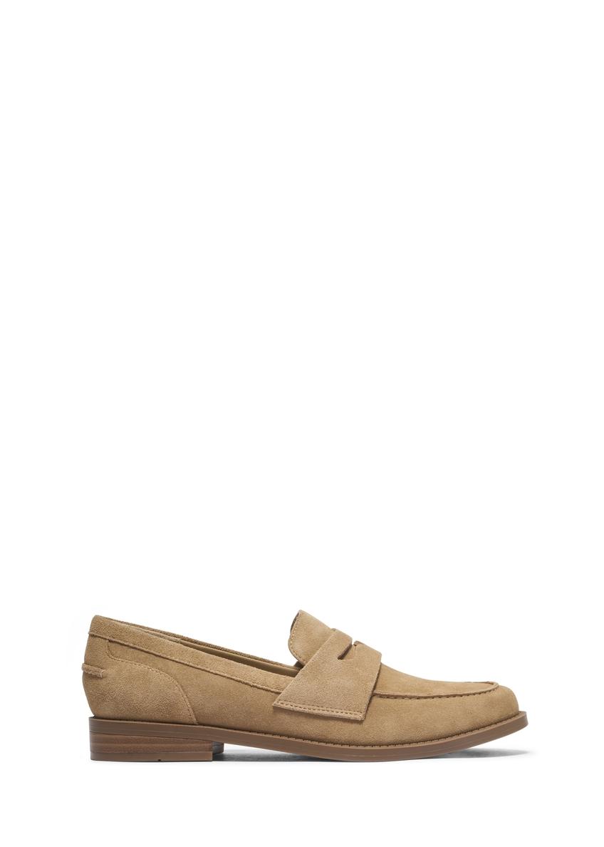 Women's suede moccasins in beige color BUTYD-1299-1B(Z26)