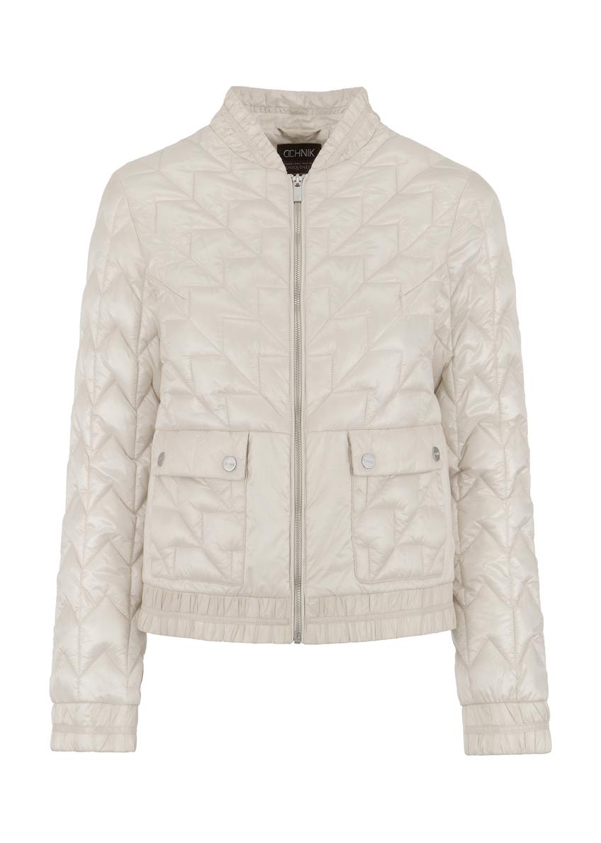 Women's quilted jacket with welt KURDT-0419-80(W23)-04