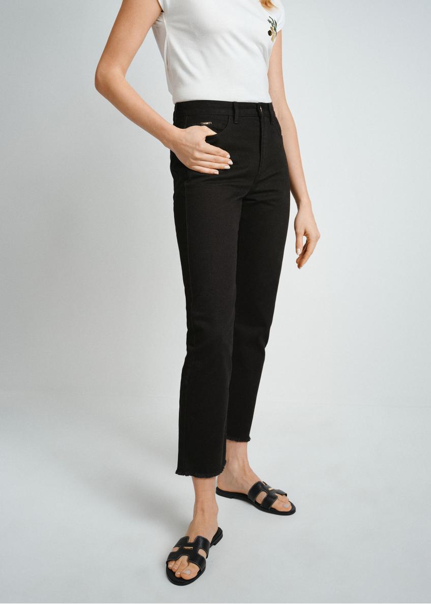 Women's black denim pants SPODT-0078-99(W24)-01