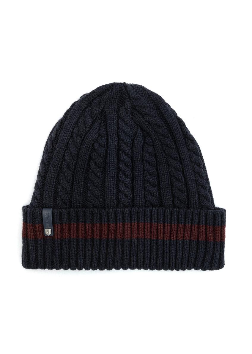 Navy blue men's cap CZAMT-0086-69(Z25), product view from the front on a white background.