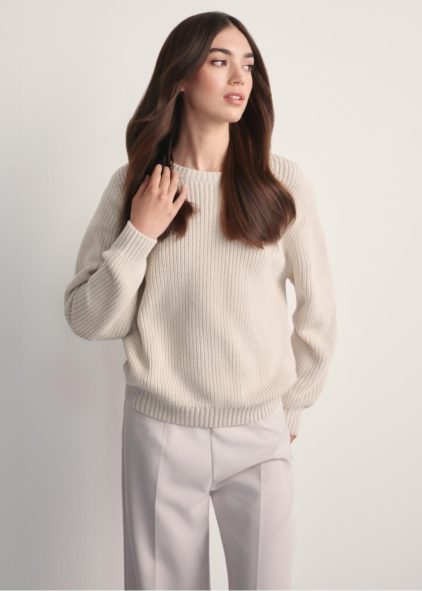Beige women's sweater SWEDT-0238-81(Z25)