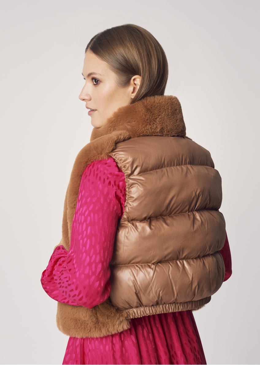 Women's caramel quilted vest KAMDP-0001-24(Z21)