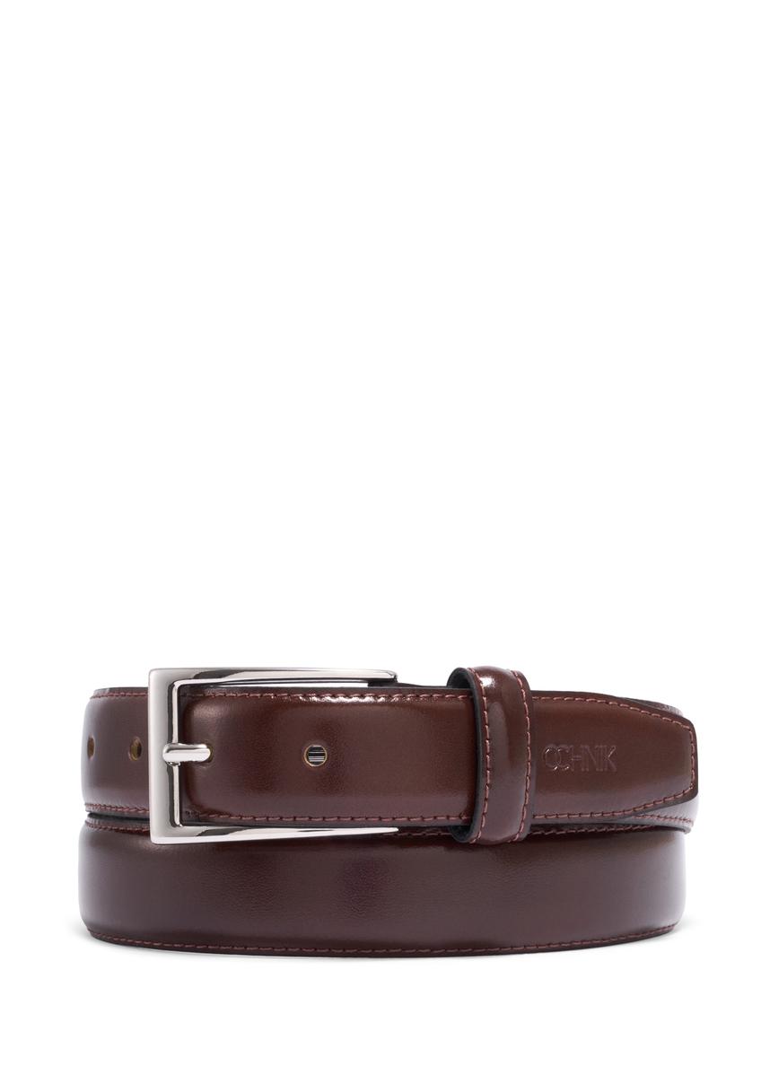 Men's brown leather belt PASMS-0244-1I(Z26)