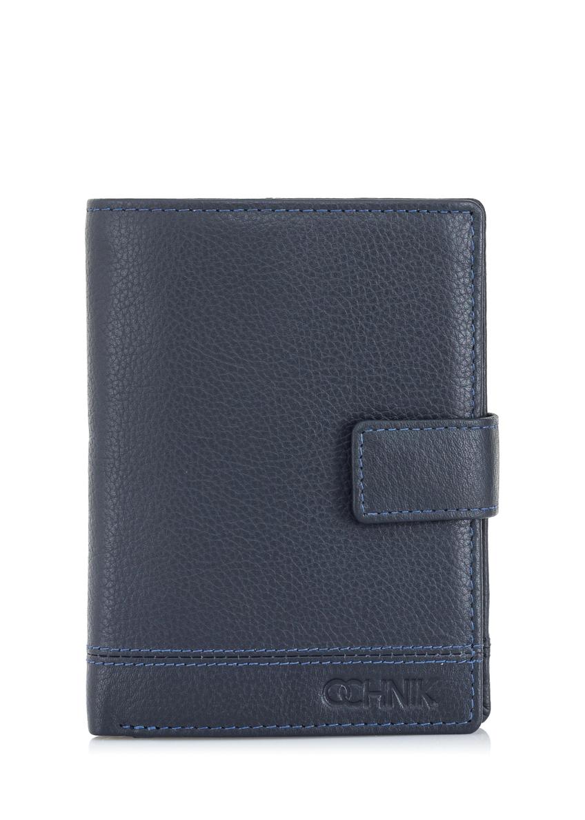 Men's navy blue leather wallet PORMS-0010-69(W24)-01