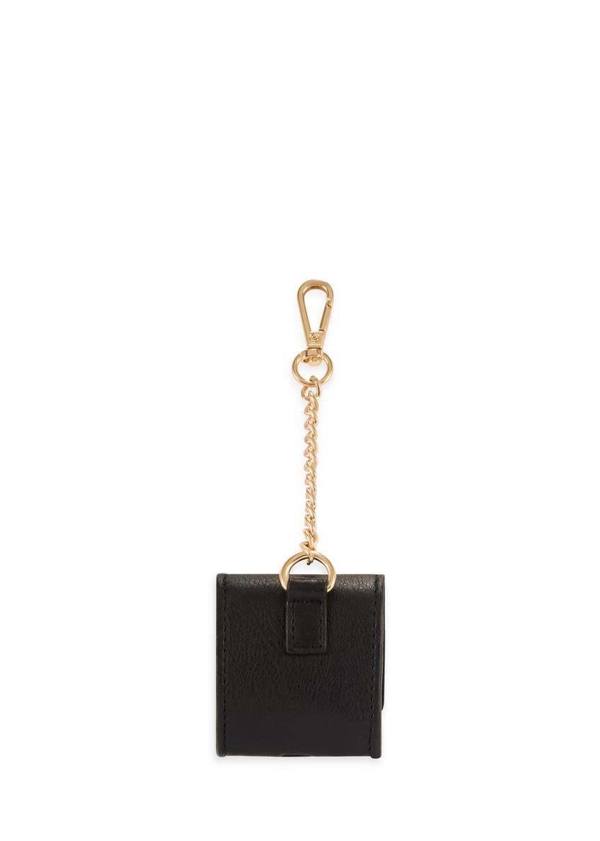 Black leather bag-shaped keychain BRELOK-0221-99(Z25)