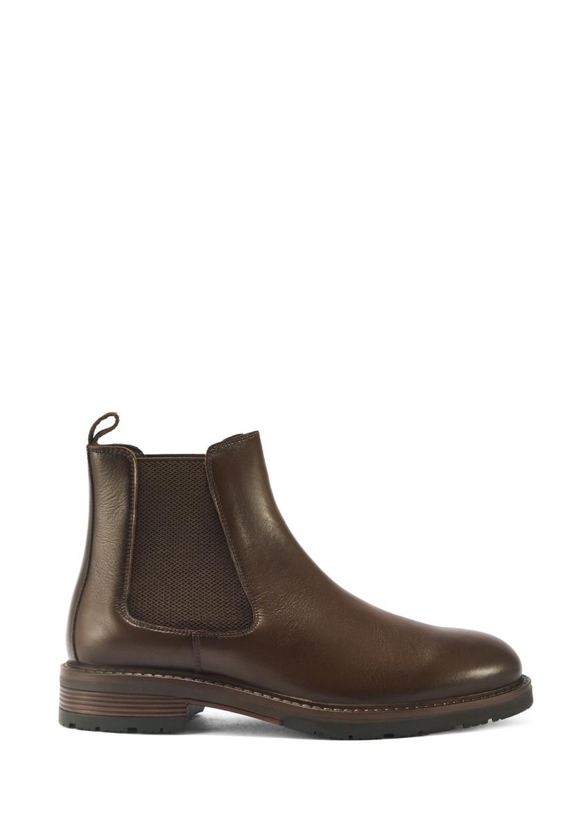 Men's brown leather Chelsea boots BUTYM-0521-89(Z25), side view of the product on a white background.