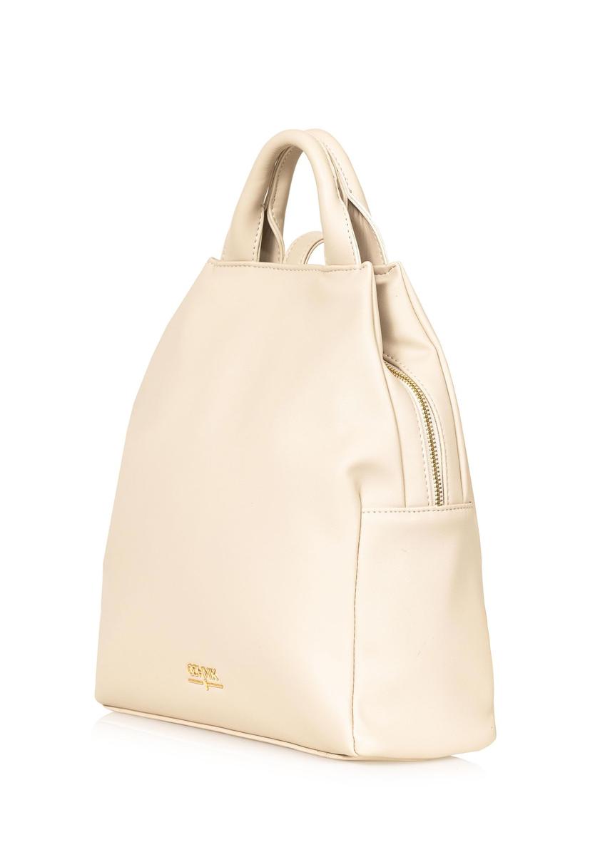 Cream women's backpack made of imitation leather TOREC-0923A-12(W25)