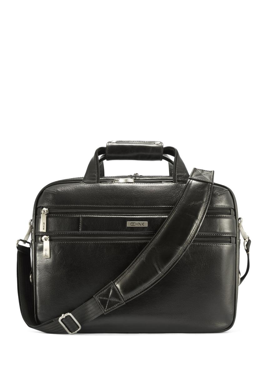 Black leather men's bag TORMS-0483-99(Z25)
