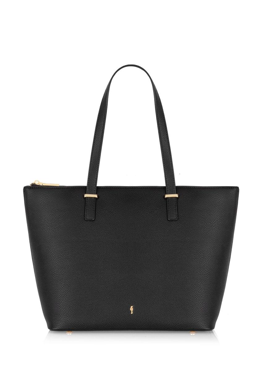 Black women's shopper bag TOREC-0953A-9I(Z26), product view from the front on a white background.