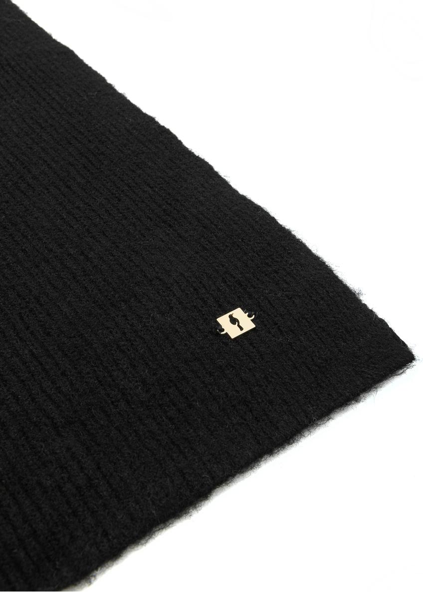 Black woolen women's winter scarf SZADT-0202-99(Z25)
