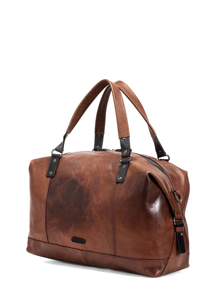 Brown leather large men's bag TORMS-0103C-79(W25)