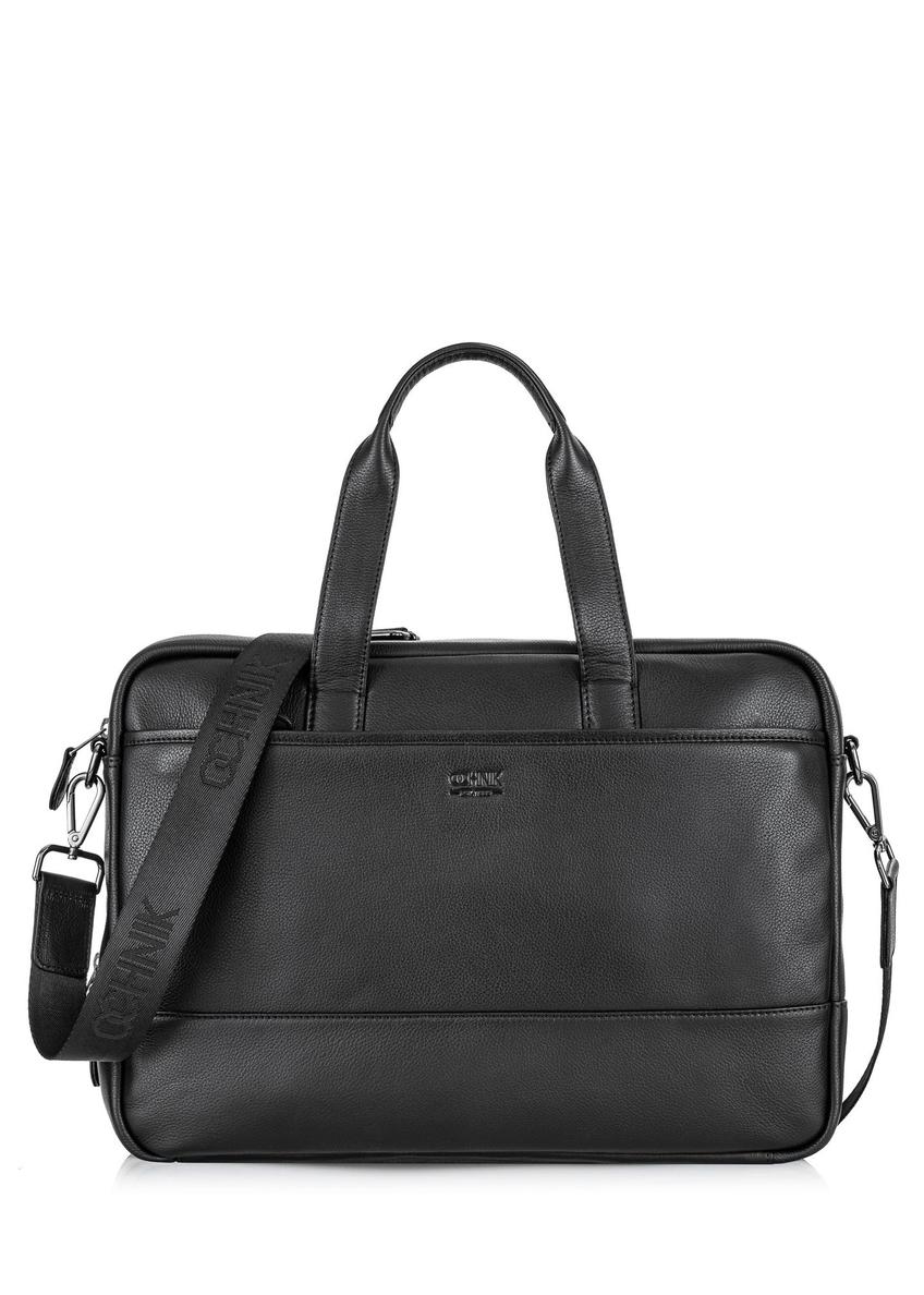 Men's black leather briefcase TORMS-0015C-99(Z24)-01