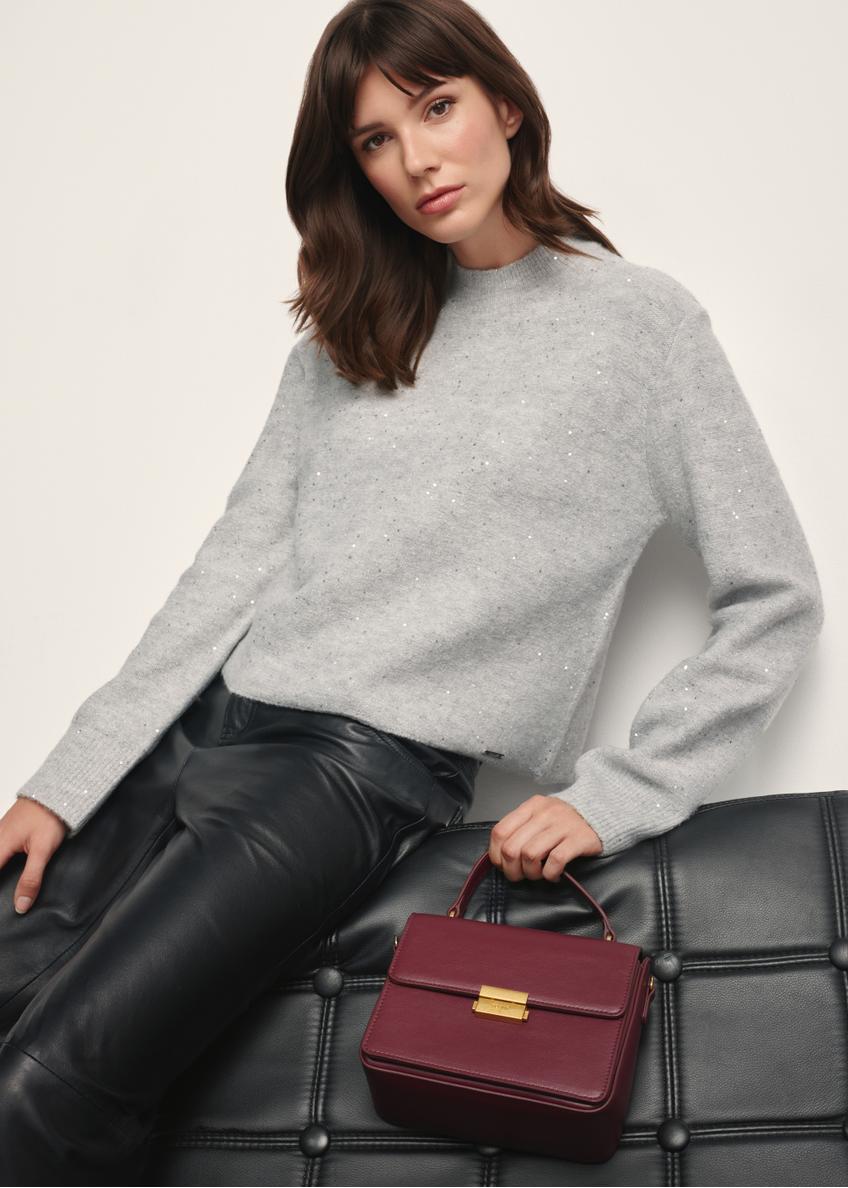 Burgundy women's trunk bag TOREC-1080-49(Z25)