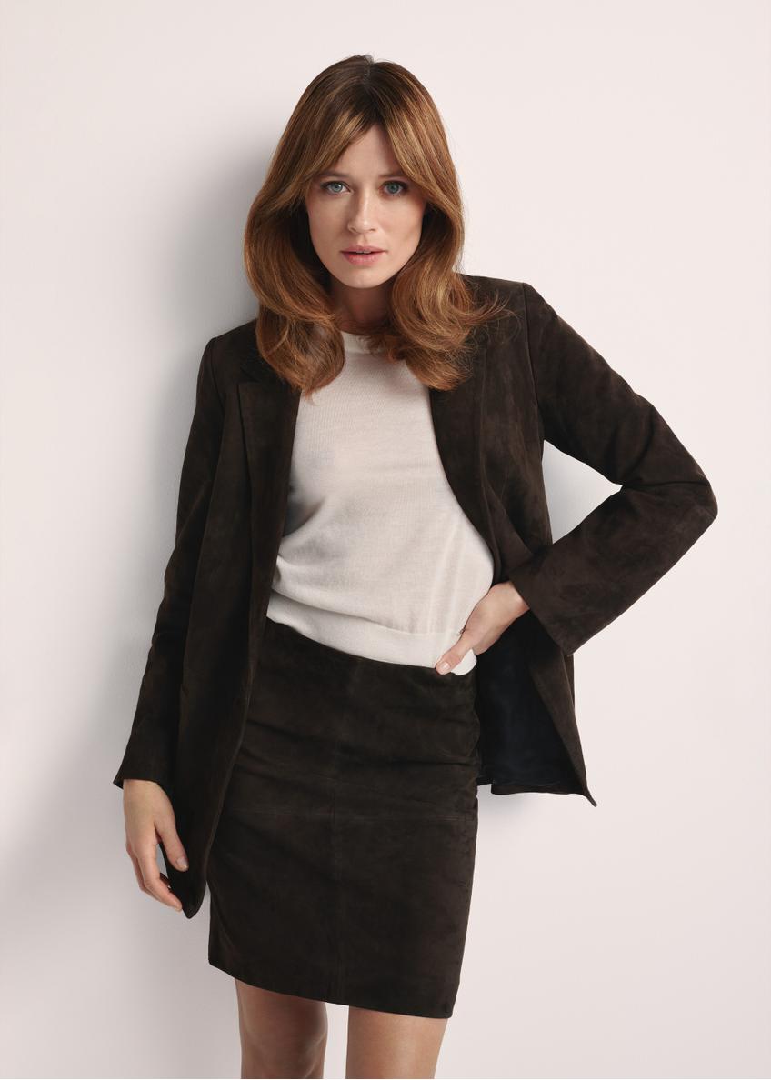 Brown suede women's jacket KURDS-0521-2880(Z25)
