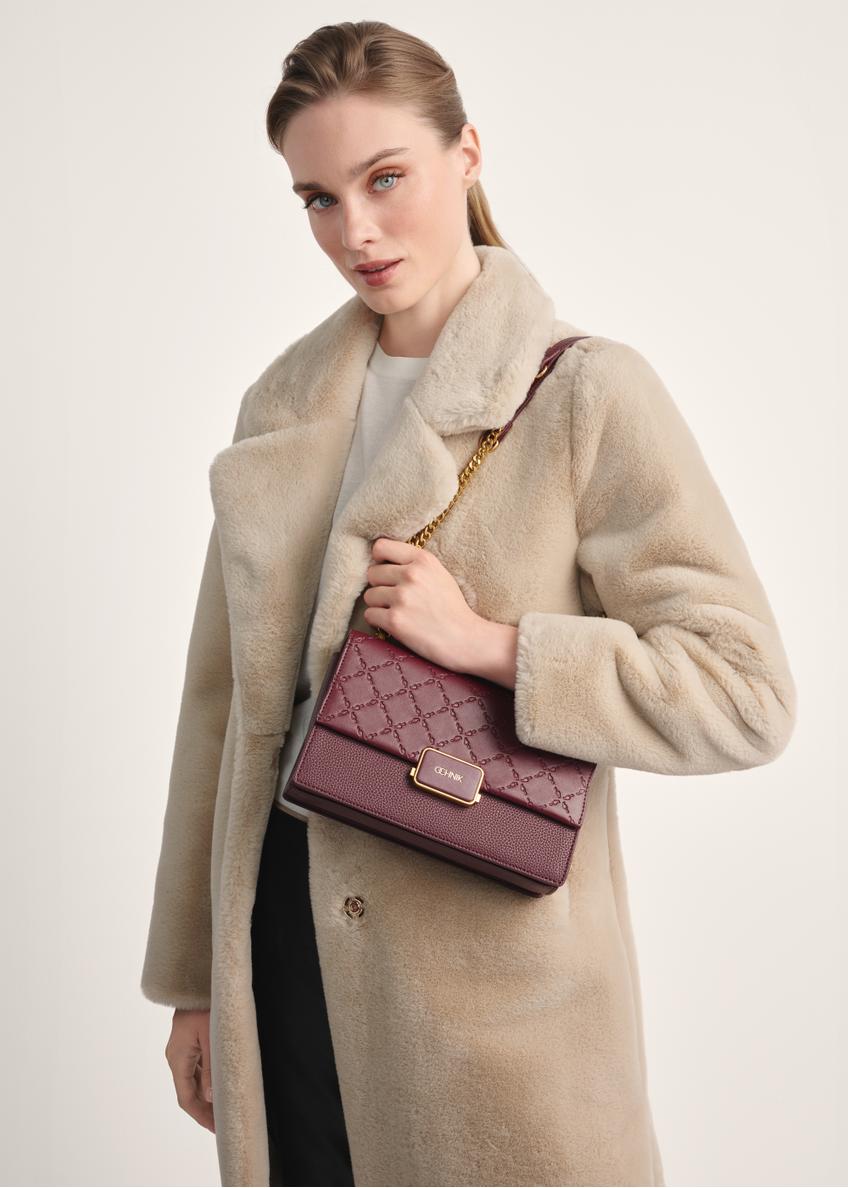 Burgundy women's messenger bag TOREC-0984A-49(Z25)