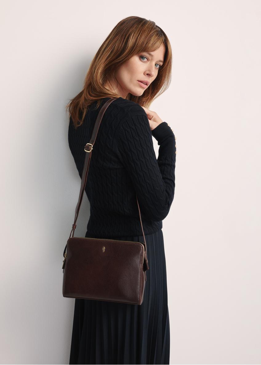Brown leather women's handbag TORES-1141-89(Z25)