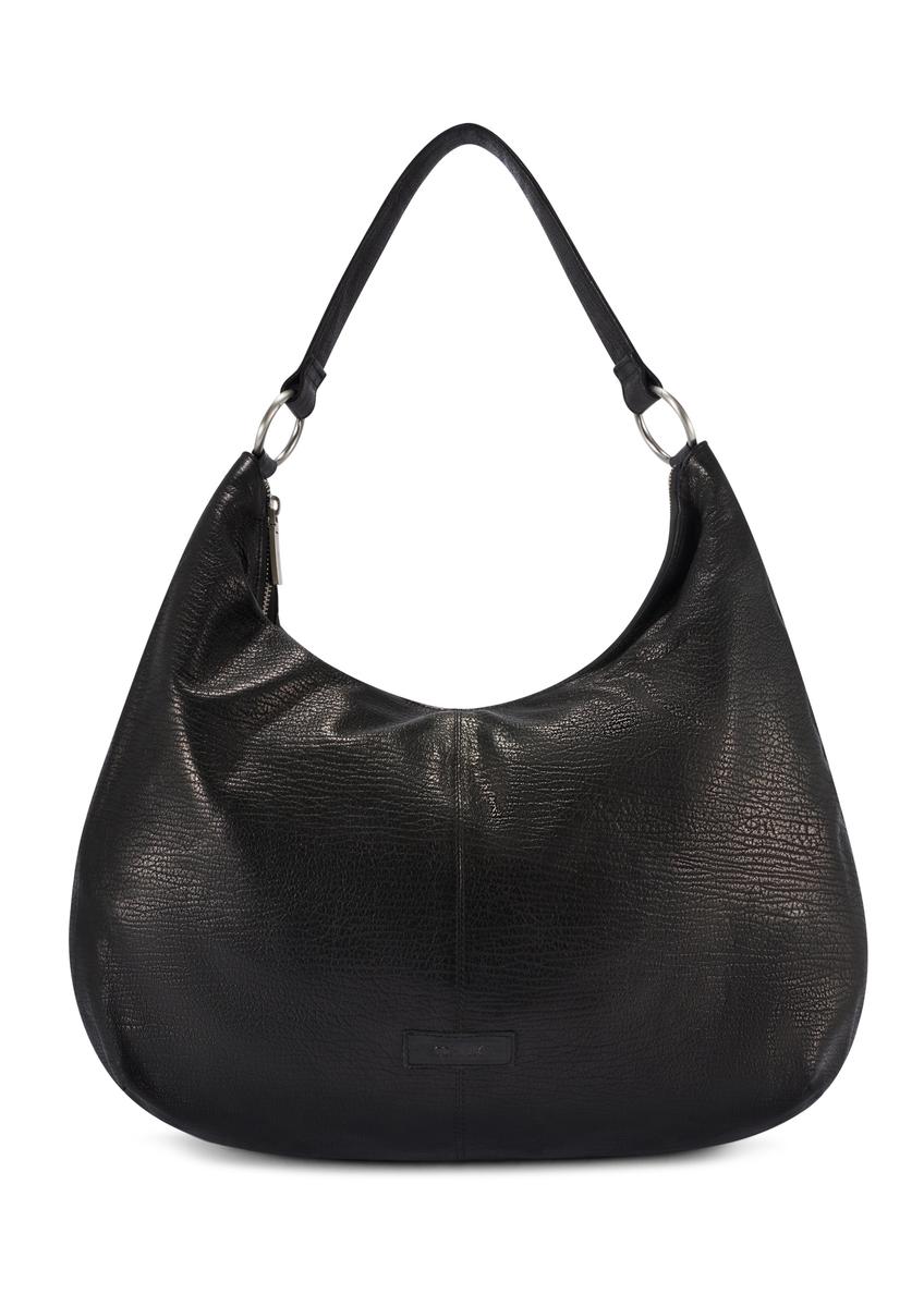 Black leather women's handbag TORES-1242-99(W26), front product view on white background.