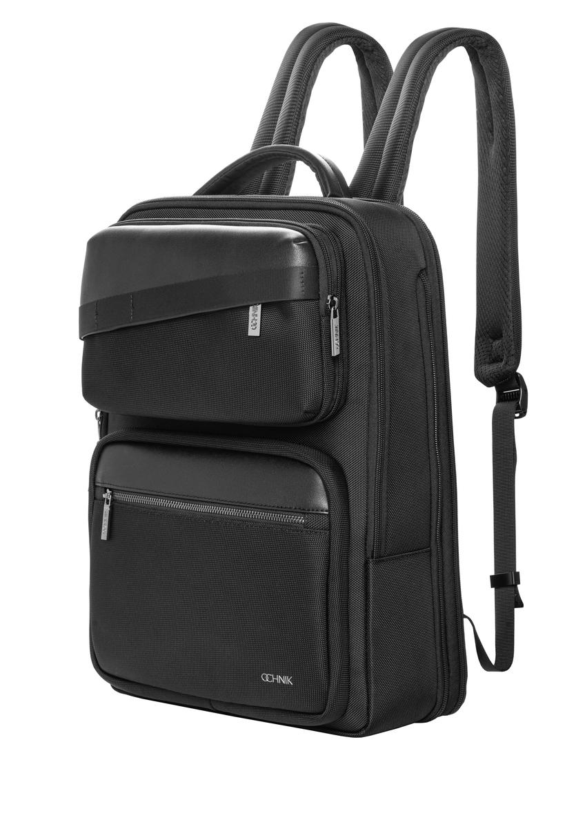 Black men's backpack with a pouch TORMN-0442-99(Z26)