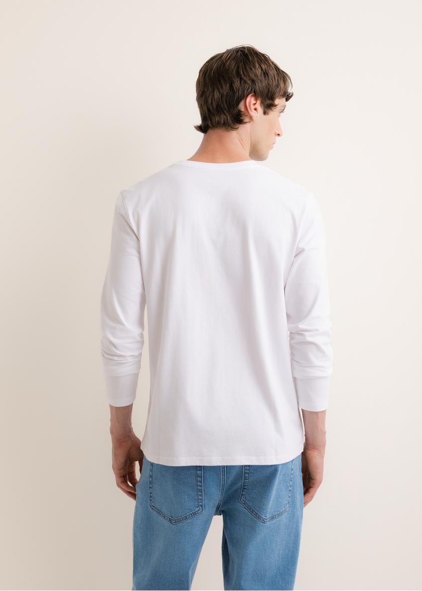 Men's white cotton longsleeve LSLMT-0013-0A(Z26)