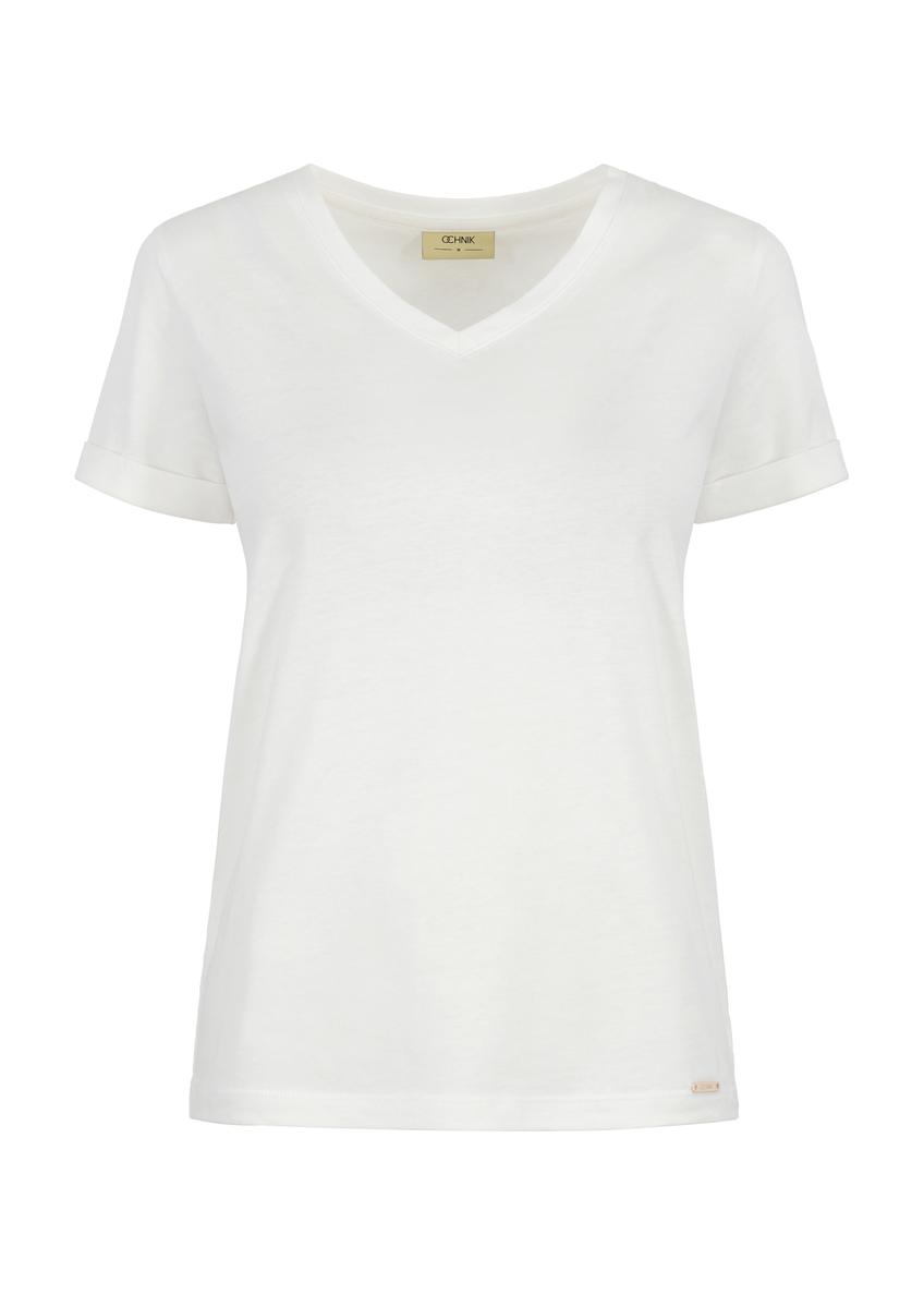 Cream Women's Chest T-Shirt TSHDT-0118-12(W24)-03