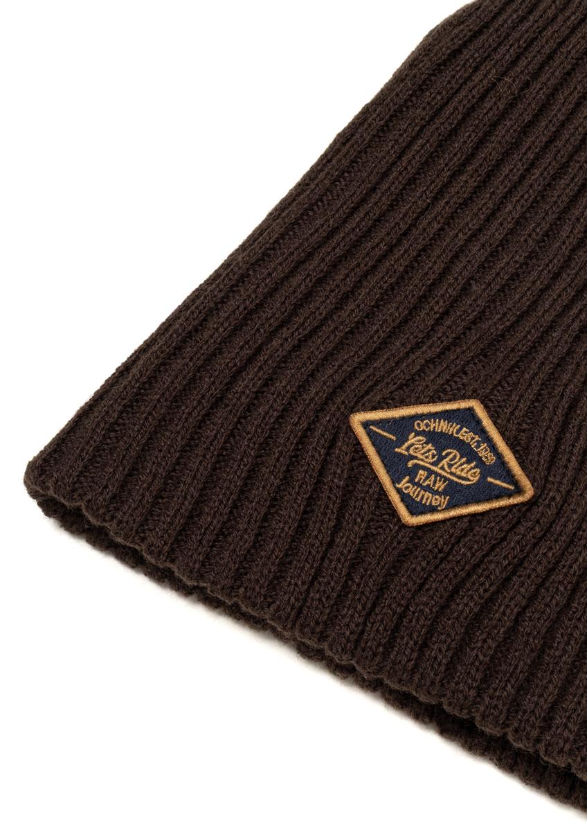 Brown men's winter hat CZAMT-0011-1I(Z26)