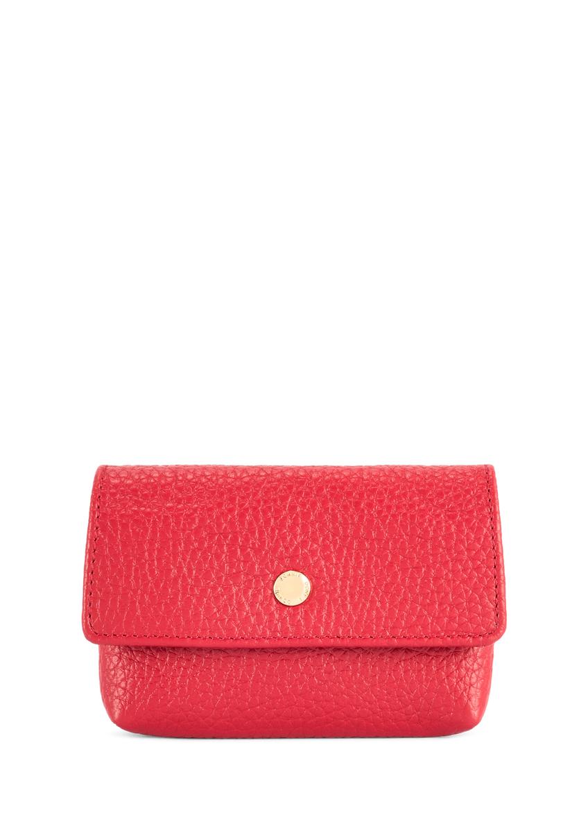 Red small leather women's wallet PORES-0895G-42(Z25), front product view on white background.