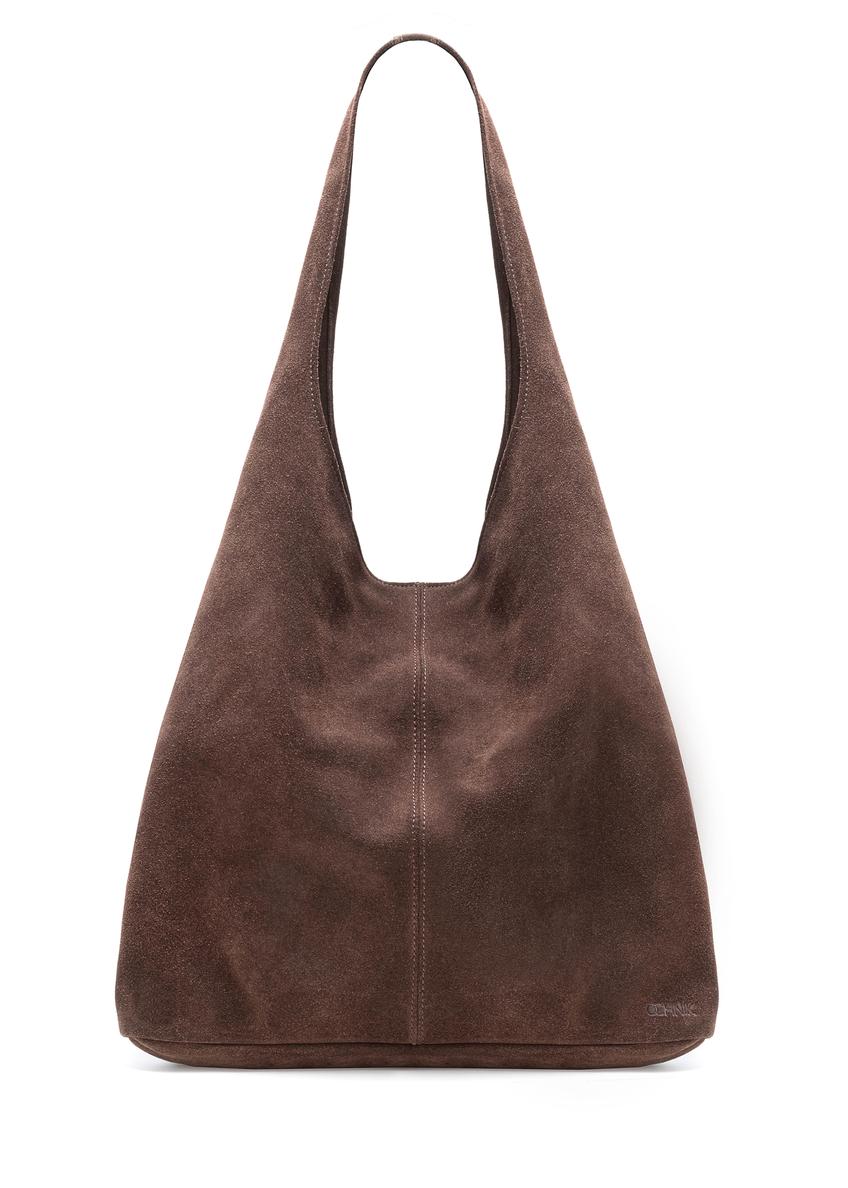 Dámska hnedá semišová nákupná taška TORES-1177-1I(W26)