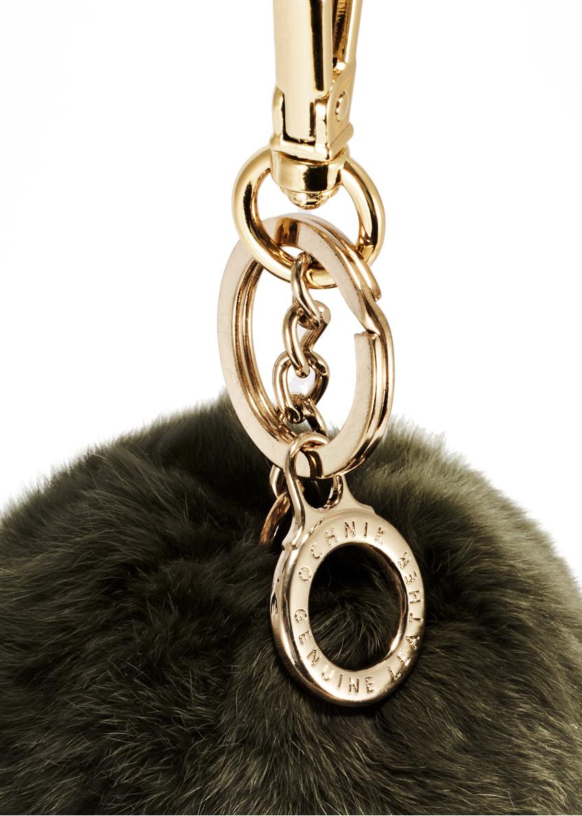 Khaki pompom keychain BRELOK-117A-55(Z25)